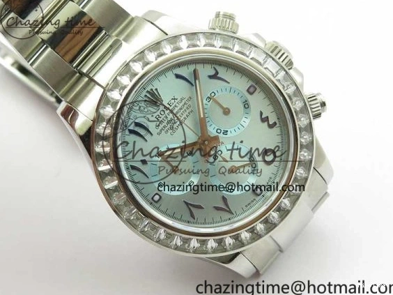 MiroTime 0423 Thermal Daytona 116506 Middle East Edition Bp Maker Best Edition Ice Blue Blue Arabic Dial Diam Bezel On SS Bracelet A 2895